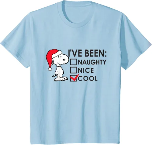 Vista 8 de Peanuts - Camiseta de Navidad fresca de Snoopy, Azul Blanco