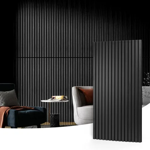 Vista 20 de Art3d 2 paneles acústicos de listones de madera para pared y techo, panel de absorción de sonido acanalado 3D con acabado de madera, roble