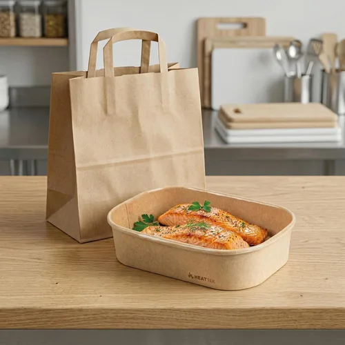 Vista 3 de Restaurantware Recipiente para llevar para microondas, 25 unidades, 16.9 onzas, caja de alimentos apta para horno, diseño resistente Kraft