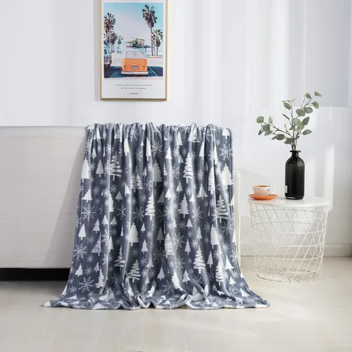 Vista 8 de Valerian - Manta de terciopelo de lujo súper suave y ligera con estampados de felpa - Decoración del hogar para todo el año, manta cálida