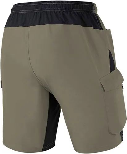 Vista 2 de VAYAGER - Pantalones cortos de ciclismo con acolchado 3D para bicicleta de montaña, ajuste holgado, ligeros