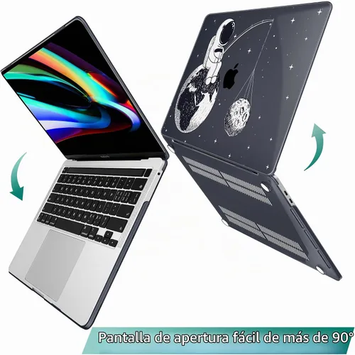 Vista 4 de Tuiklol para MacBook Pro de 13 pulgadas M2 Clip 2022, versión 2021 2020 M1 A2338 A2289 A2251, carcasa rígida de plástico y cubierta de teclado