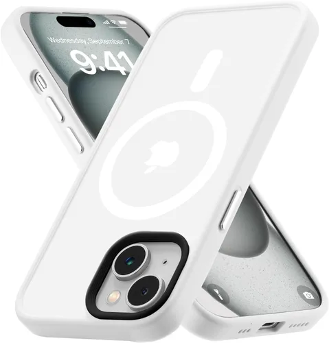 Vista 20 de Tigowos Funda magnética para iPhone 15, resistente a las caídas, sensación de piel mate, a prueba de golpes, ajuste delgado para iPhone 15, negro