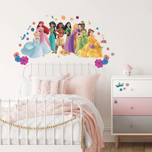 Vista 5 de RoomMates Disney Princess Flowers and Friends - Calcomanías de pared gigantes para despegar y pegar