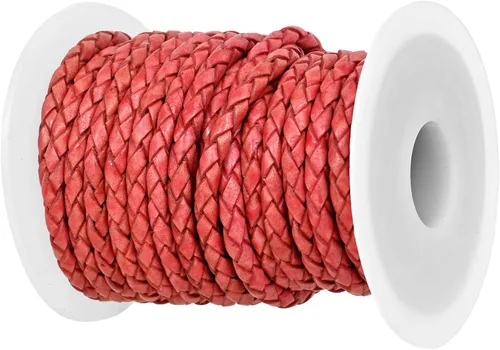 Vista 14 de GENIQUE Cordón de Cuero Trenzado Redondo Genuino, Cuerda de Cuero para Manualidades, Hacer Joyería, Collares, Pulseras (5 Metros)