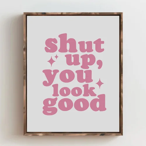 Vista 6 de Regalo del día de San Valentín para ella o mejor amiga, impresión artística de pared rosa, póster femenino de amor propio, decoración de dormitorio