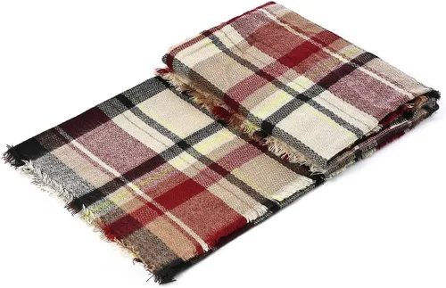 Vista 5 de American Trends Bufanda de Otoño e Invierno para Mujer a Cuadros con Borlas Suave y Cálida Manta Bufandas Chal Envolturas para Mujer
