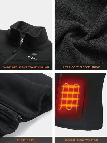 Vista 4 de ORORO Chaleco térmico para mujer con batería, chaleco eléctrico de forro polar capa base