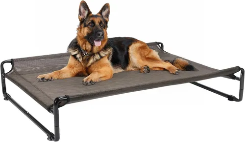 Vista 8 de Veehoo Camas elevadas para perros grandes, cuna lavable con reposacabezas laterales, cama elevada para perros al aire libre con patas