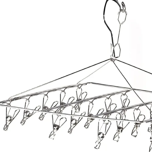Vista 8 de MOTUZP Percha de secado de ropa de acero inoxidable con clip y goteo, a prueba de viento, percha de ropa para ropa interior, calcetines, sombrero