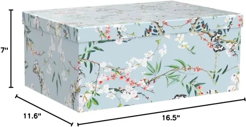 Vista 9 de Soul & Lane Cajas de almacenamiento de fotos de mariposas en vuelo (juego de 3): cajas anidables con tapas, contenedores de cartón decorativos