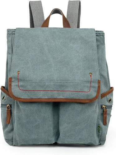 Vista 14 de TSD Brand Atona - Mochila de lona, Azul mezclilla, Tamaño único