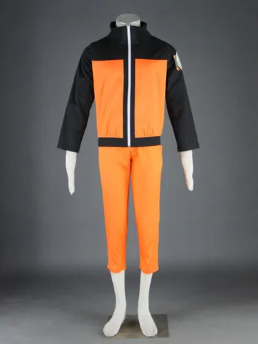 Vista 6 de ZNZXYCOS Conjunto de disfraz de anime para adultos color naranja y negro talla estadounidense para Halloween cosplay