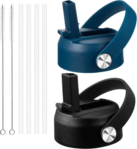 Vista 15 de FLORAPELL Tapa de popote para botellas de agua de boca ancha Hydro Flask, tapas superiores con popote compatible con Hydro Flask de 32 y 40 onzas