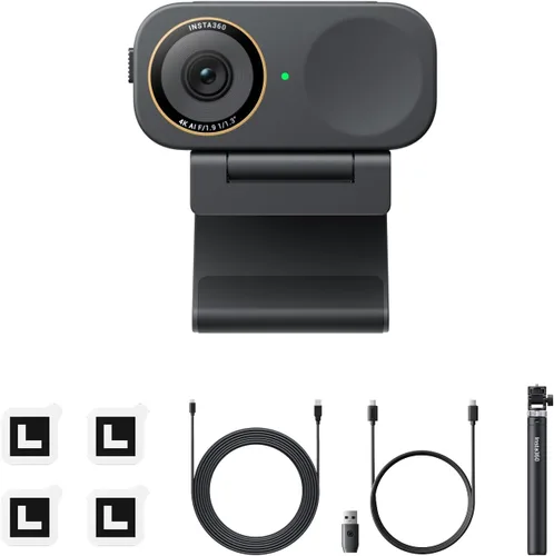 Vista 10 de Insta360 Link 2C Pro - Cámara web 4K para PC/Mac, sensor de 1/1.3 pulgadas, baja luz, marco automático, HDR, micrófonos direccionales