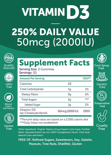 Vista 6 de Paquete de Gomitas de Colágeno y Vitamina D3 de Lunakai - Suplementos Antienvejecimiento sin OMG para Hombres y Mujeres - Gomitas de Soporte