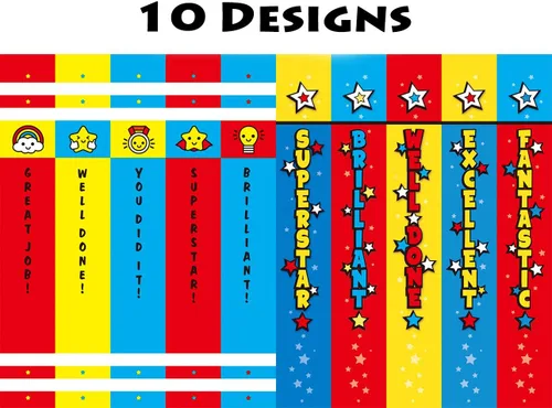 Vista 4 de Madisi Lápices de incentivos coloridos surtidos, #2 HB, paquete de 150 10 diseños, bonitos lápices divertidos a granel para niños
