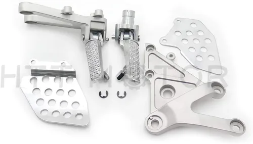 Vista 4 de MT390-007-POLISH Soporte de clavijas de pie delantero plateado compatible con CBR 600 RR 2003-2006