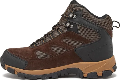 Vista 4 de HI-TEC Yosemite WP Mid Botas de senderismo impermeables para hombre, ligeras, transpirables, para el aire libre Marrón Oscuro Tostado