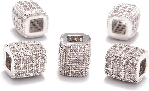 Vista 20 de AD Beads Pulsera de cuentas de zircón con tachuelas de strass