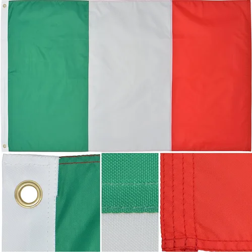 Vista 5 de Bandera italiana de nailon 210D de 3 x 5 pies para exteriores