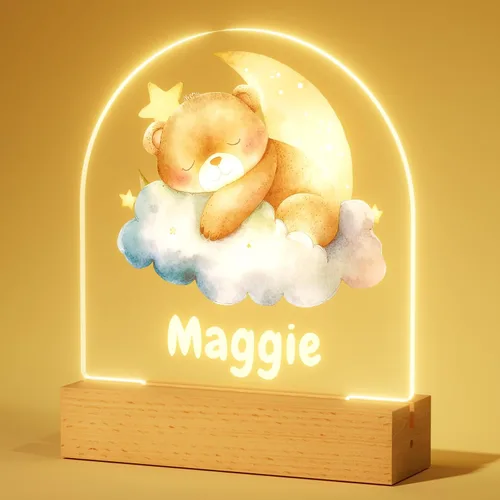 Vista 19 de Luz nocturna personalizada, luz nocturna acrílica Koala, regalos personalizados para niños, nombre personalizado, brillo ajustable, alimentación