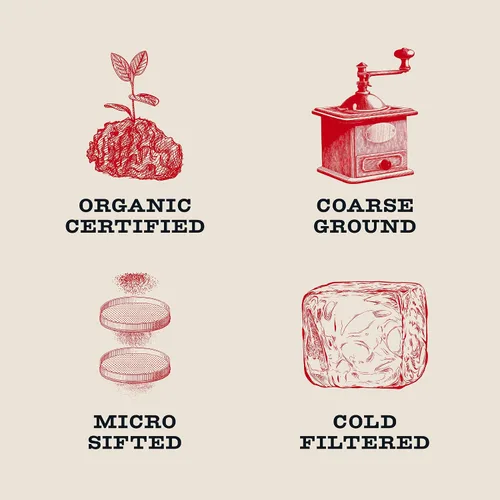 Vista 12 de Bizzy Cold Brew Café orgánico sin azúcar, 48 onzas, rojo, tostado medio, 48 onzas líquidas