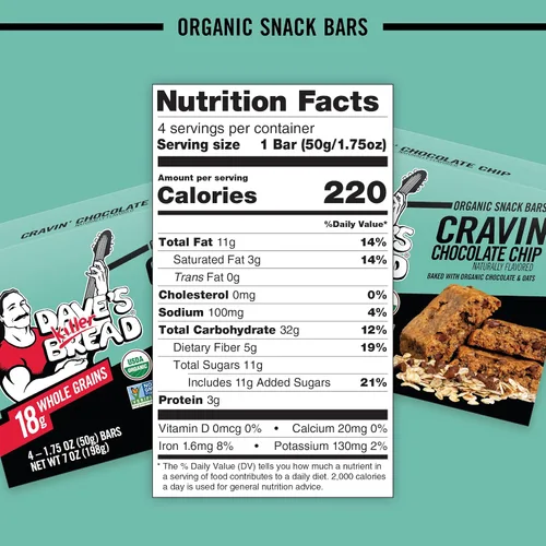 Vista 5 de Dave’s Killer Bread Organic Snack Bars – Crushin’ Caramel Chocolate & Chocolate Chip, 4 CT (Variety Pack)