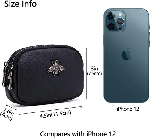Vista 4 de imeetu (Paquete de 2 juegos) Cartera pequeña para mujer y tarjetero de crédito, Verde