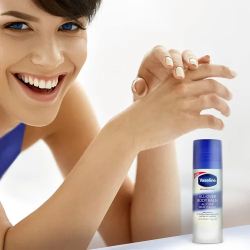 Vista 8 de Vaseline Paquete de loción, resaltador y luminizador de gelatina de cacao brillante + barra de bálsamo para todo el cuerpo, manteca de cacao