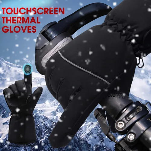 Vista 8 de Guantes calefactados, guantes eléctricos calefactados para campamento, calentadores de manos, guantes cálidos de invierno para hombres y mujeres