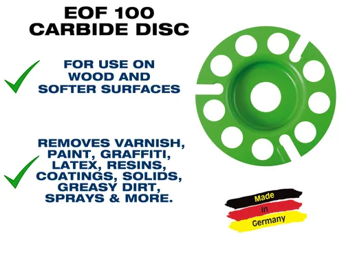 Vista 2 de CS Unitec 37124000 Disco de fresado de carburo de tungsteno para removedor de pintura EOF 100. Ideal para quitar pintura con plomo, grafiti, manchas