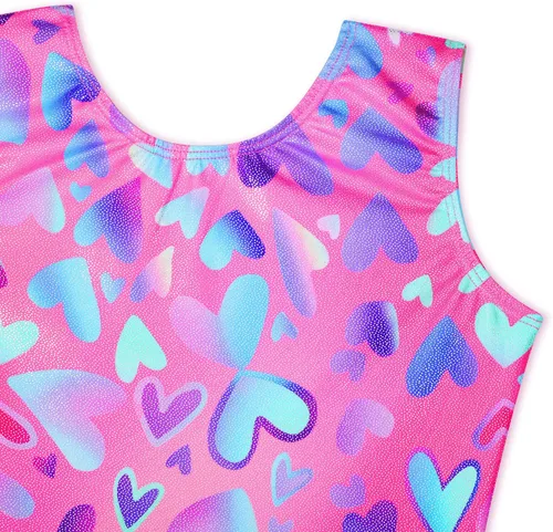 Vista 3 de EQSJIU Leotardos de gimnasia para niñas y niños, diseño de mosaico de arco iris, sirena, mariposa, estrellas, leopardo, galaxia, teñido anudado