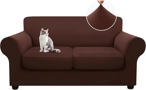 Vista 11 de hyha Fundas de sofá de 4 piezas para sofá de 3 cojines, fundas de sofá suaves y lavables, fundas de sofá elásticas para perros, protector de muebles