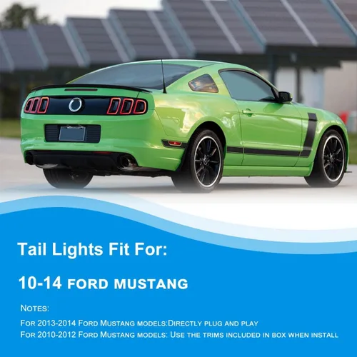 Vista 2 de CPW Conjunto de luces traseras para Ford Mustang 2010 2011 2012 2013 2014, repuesto de lámparas de freno traseras completamente funcionales, 1 par