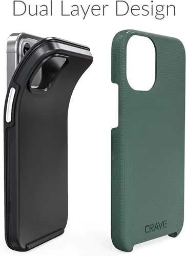 Vista 4 de Crave Funda para iPhone 12 mini, funda de protección dual para iPhone 12 mini (5.4 pulgadas) - Verde bosque