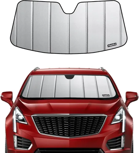 Vista 8 de Pigenius Parasol para parabrisas para Cadillac XT5 2017-2026, acabado plateado metálico