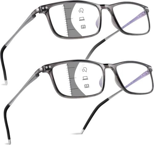 Vista 8 de SKYOAK Premium Progressive Multifocus Reading Glasses Men, Stylish Computer Readers Multifocal Eyeglasses