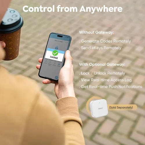Vista 6 de Cerradura inteligente de huellas digitales con teclado – Cerradura de entrada sin llave para casa, apartamento, oficina, Airbnb, alquiler, niños