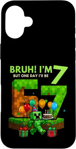 Vista 23 de Bruh I'm 7 But One-Day I'll Be 67 Retro 7th Birthday Kids Case for iPhone 17