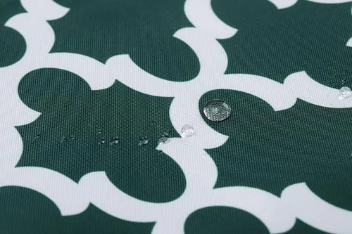 Vista 17 de Mybecca Lona Oxford tela marina impermeable para exteriores, 600 denier, patrón marroquí Ogee azul aguamarina/blanco