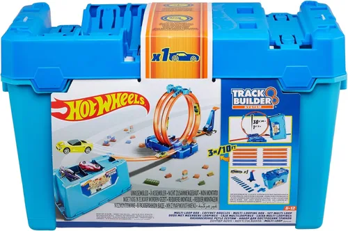 Vista 7 de Conjunto de Pista de Vehículos de Juguete Hot Wheels, Caja de Juego de Pista de Construcción de Multi Bucle & Vehículo a Escala 1:64, 10 pies
