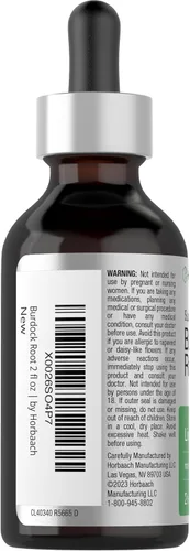 Vista 3 de Horbäach Tintura de raíz de bardana 2 onzas líquidas Extracto de hierba súper concentrado Vegetariano, sin OMG, sin glutren, sin alcohol