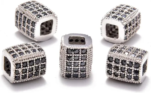 Vista 21 de AD Beads Pulsera de cuentas de zircón con tachuelas de strass