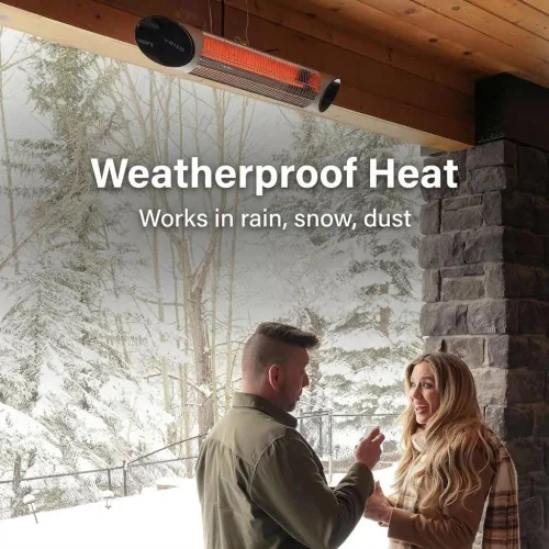 Vista 11 de Veito Blade S - Calentador infrarrojo de carbono con mando a distancia, 2500 W, color plateado IP55 weatherproof 2500W carbon infrared heater with