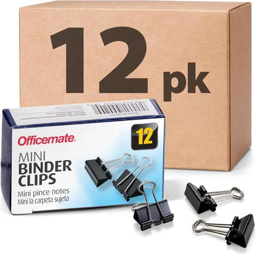 Vista 9 de Officemate Clips pequeños para carpeta, colores surtidos, 36 clips por tina (31028)
