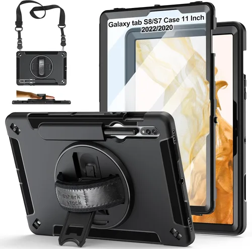 Vista 9 de Funda para Galaxy Tab S6 Lite de 10.4 pulgadas 2024/2022/2020: funda de TPU de grado militar a prueba de golpes con protector de pantalla - soporte