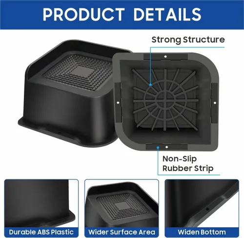Vista 6 de Elevadores de cama resistentes de 3 pulgadas, elevadores de muebles en forma de L, elevador de silla elevador para sofás, sofás, escritorios, juego