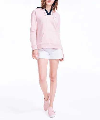Vista 2 de Nautica Sudadera con capucha de cuello dividido de ajuste clásico para mujer