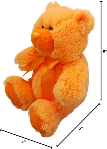 Vista 4 de Anico Oso de peluche naranja de 8 pulgadas, bonito oso de peluche, animal de peluche suave, perfecto para niños, cumpleaños, vacaciones y mucho más